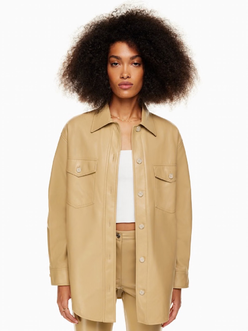Aritzia Wilfred Ganna Vegan Leather Shacket Jacket NWT | Vegan Leather